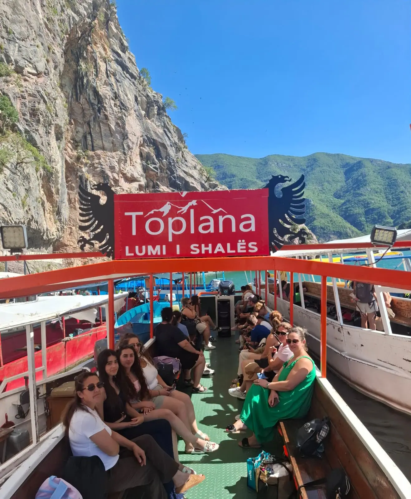 Guests aboard the Toplana boat at Koman